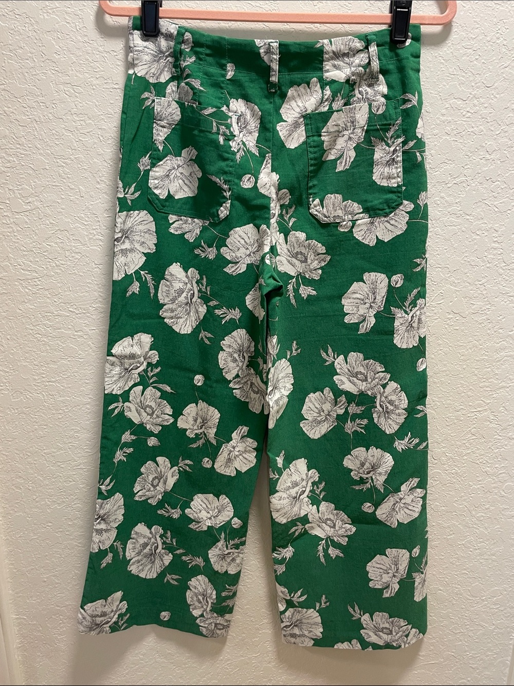 Green Floral Wide-Leg Pants - Picture 3 of 4